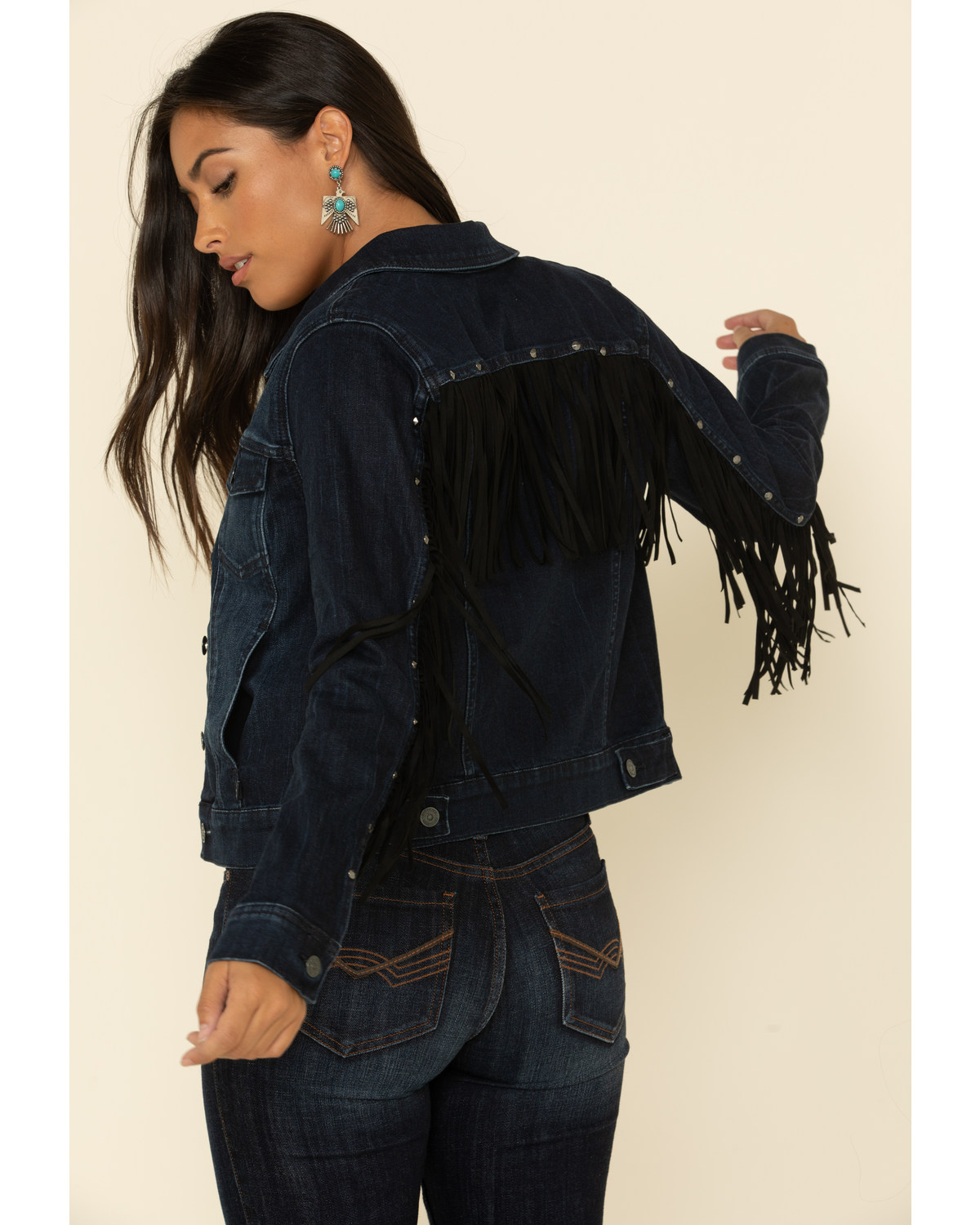 denim fringe jeans