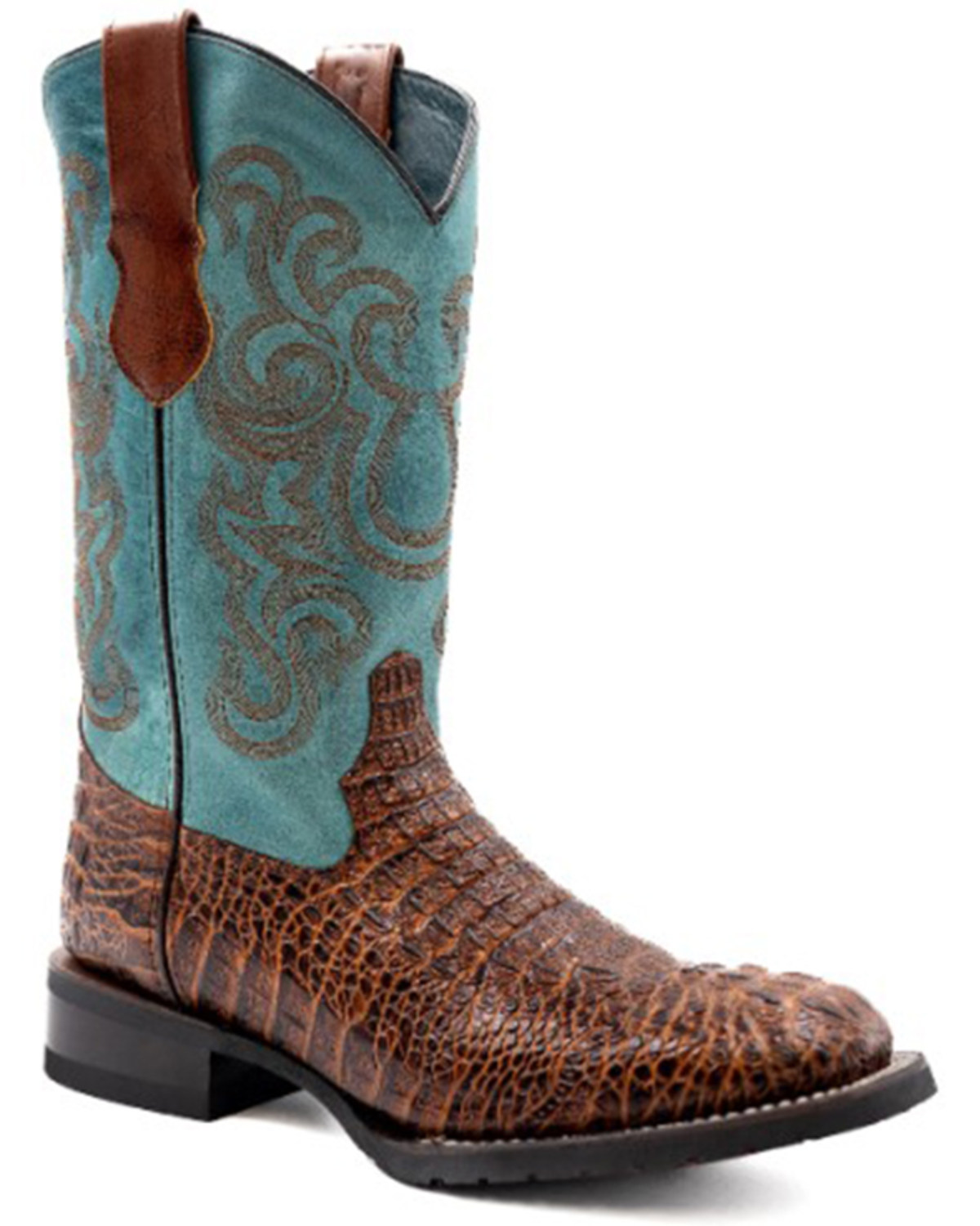 Ferrini Men's Caiman Print Performance Western Boots - Broad Square Toe