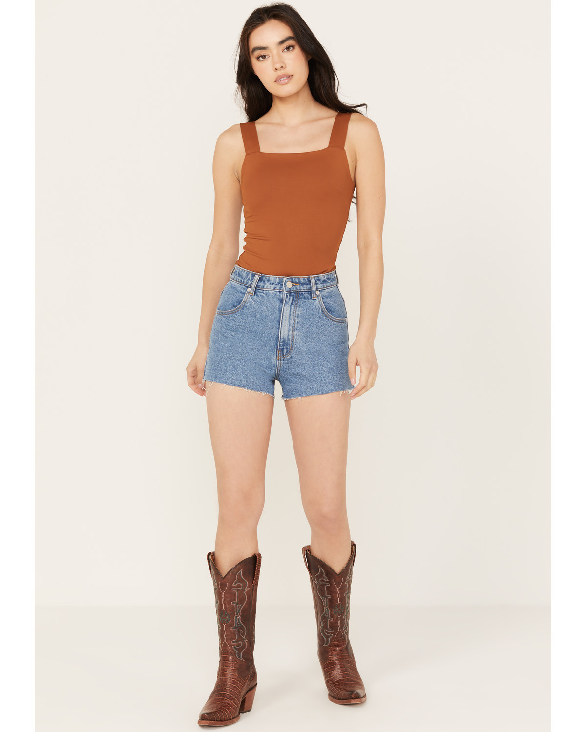 Rolla's Women's Medium Wash High Rise Denim Shorts