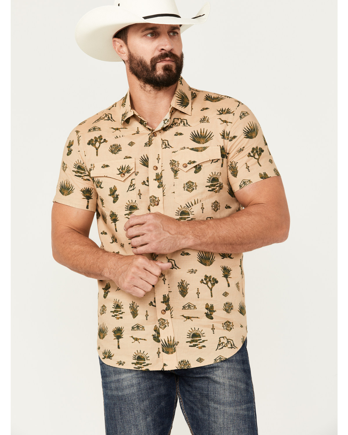 Pendleton Men's Laramie Desert Print Short Sleeve Snap Western Shirt