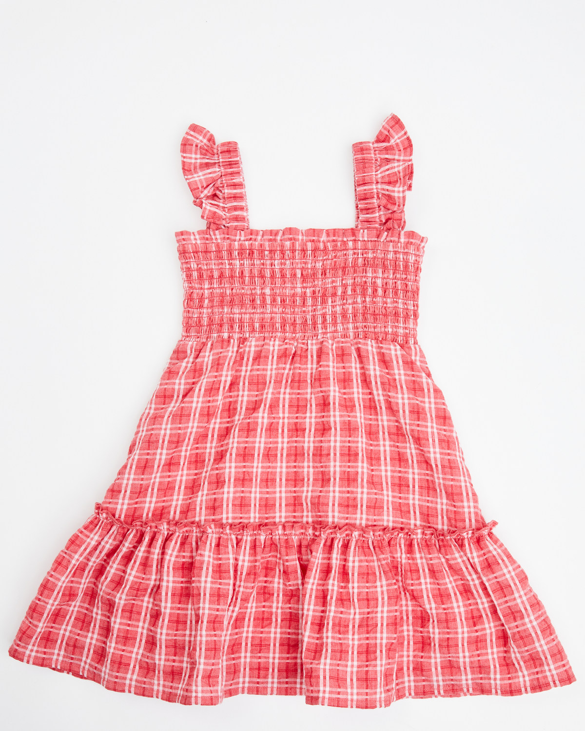 Yura Toddler Girls' Plaid Print Ruffle Sleeveless Dress