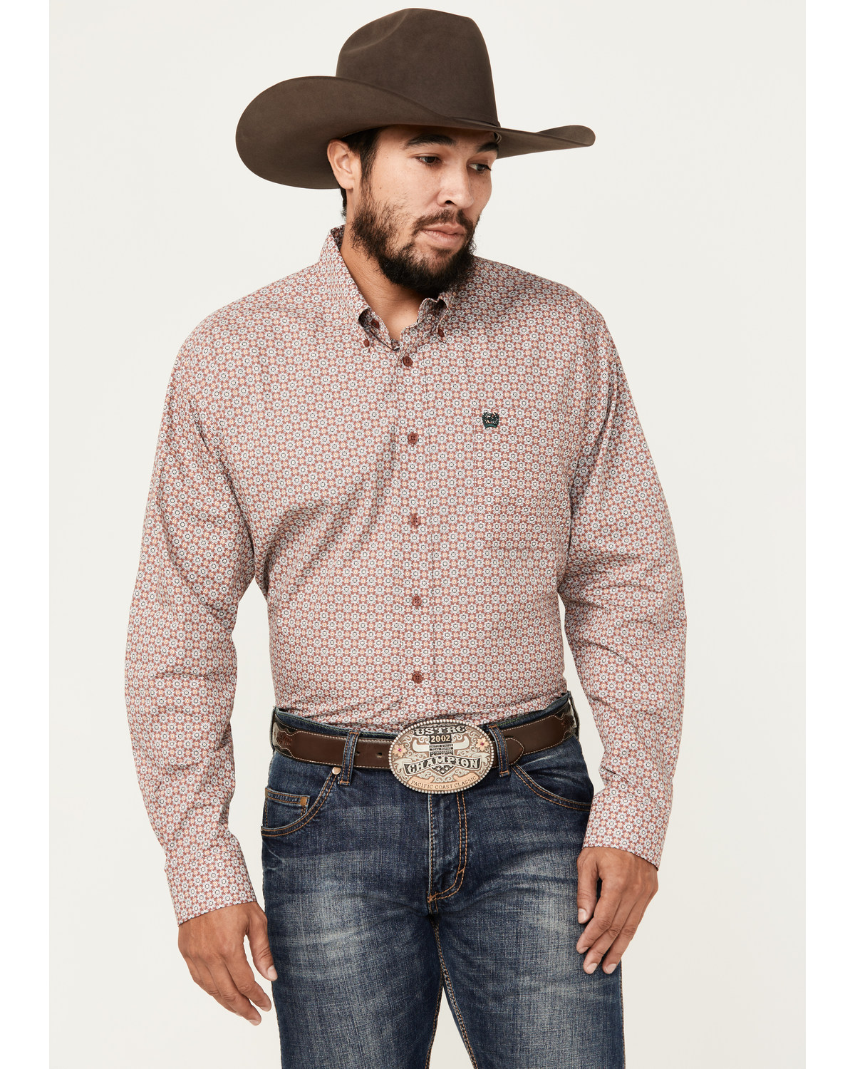 Cinch Men's Geo Print Long Sleeve Button-Down Western Shirt - Big