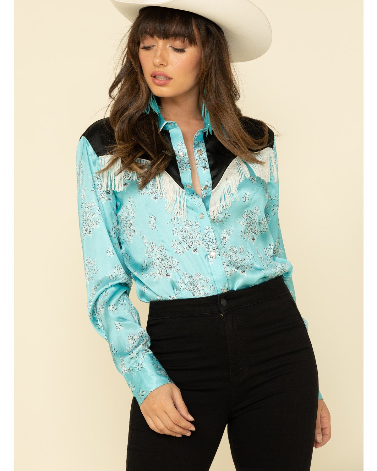 turquoise long sleeve top