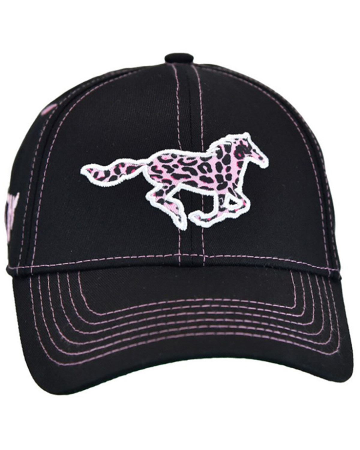 Cowgirl Hardware Girls' Leopard Pony Baseball Cap