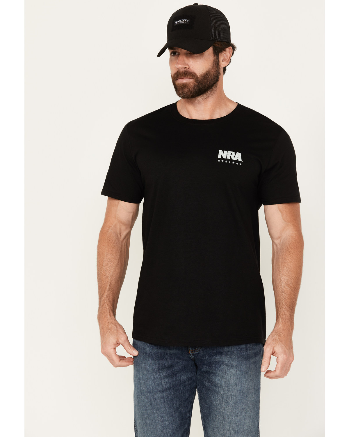 NRA Men's Vintage American Flag Short Sleeve Graphic T-Shirt