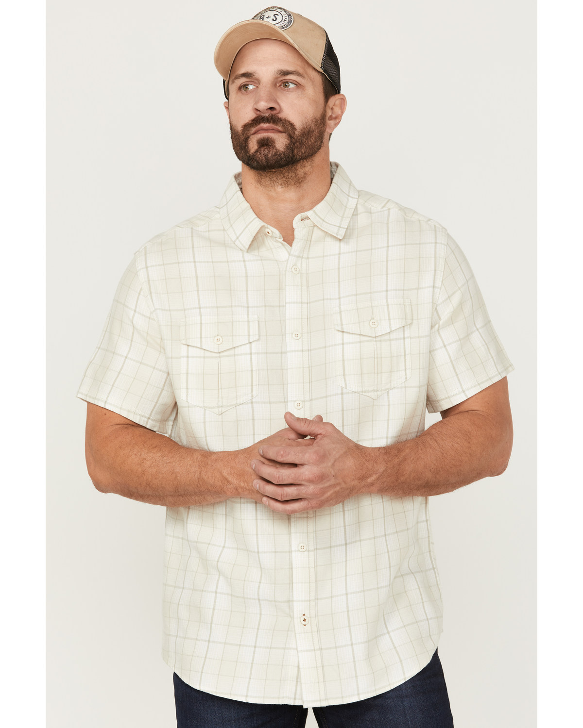 Brothers and Sons Men's Large Plaid Short Sleeve Button Down Western Shirt