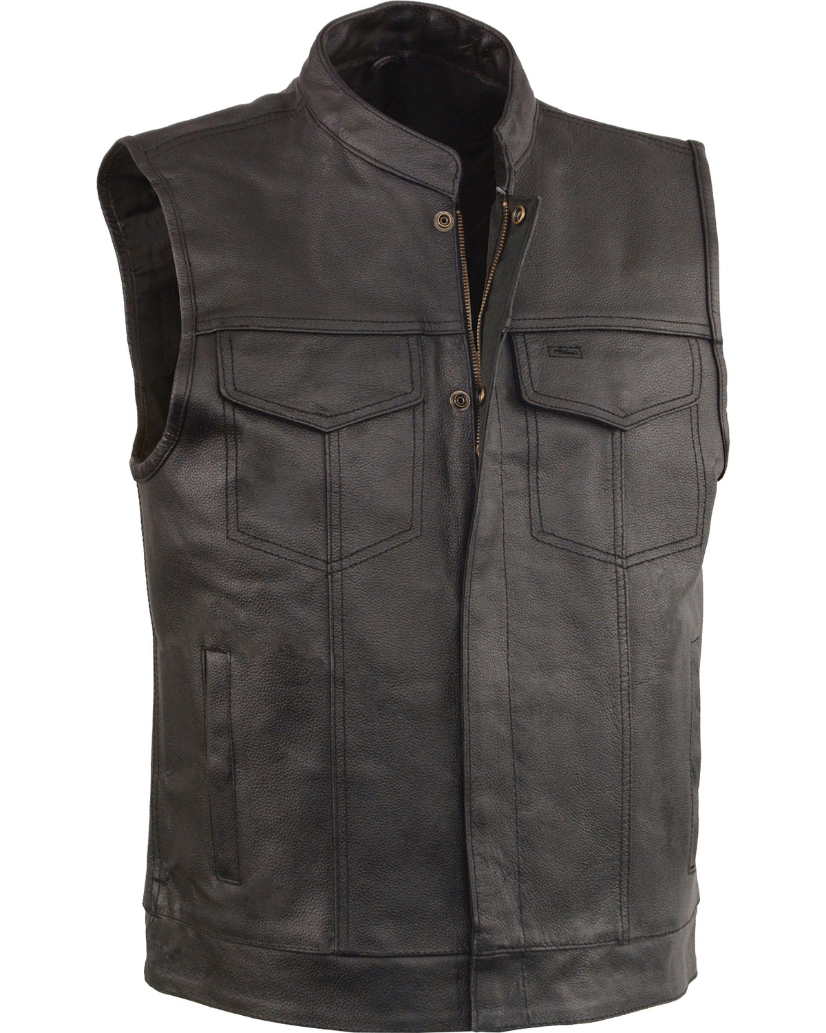 MLM1610-BLACK Milwaukee Leather Men's Club Style Shirt Jacket 