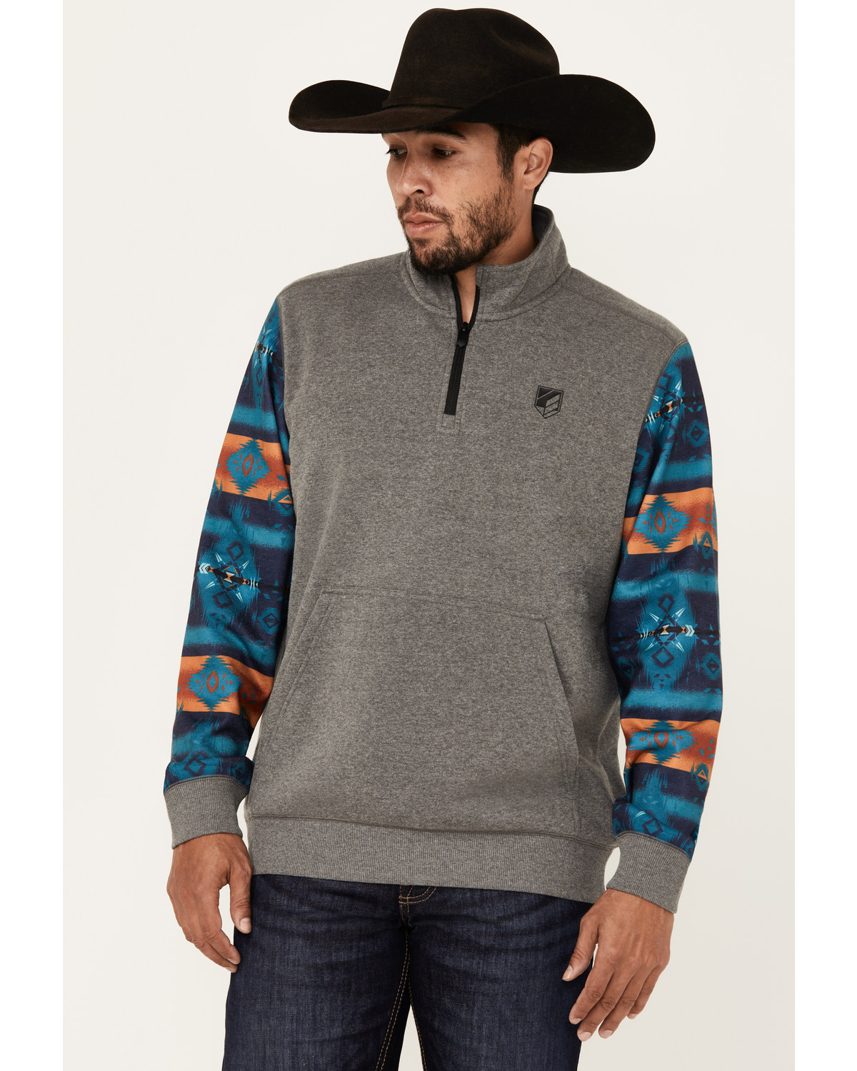RANK 45® Men's Morocco Color Block 1/4 Zip Pullover