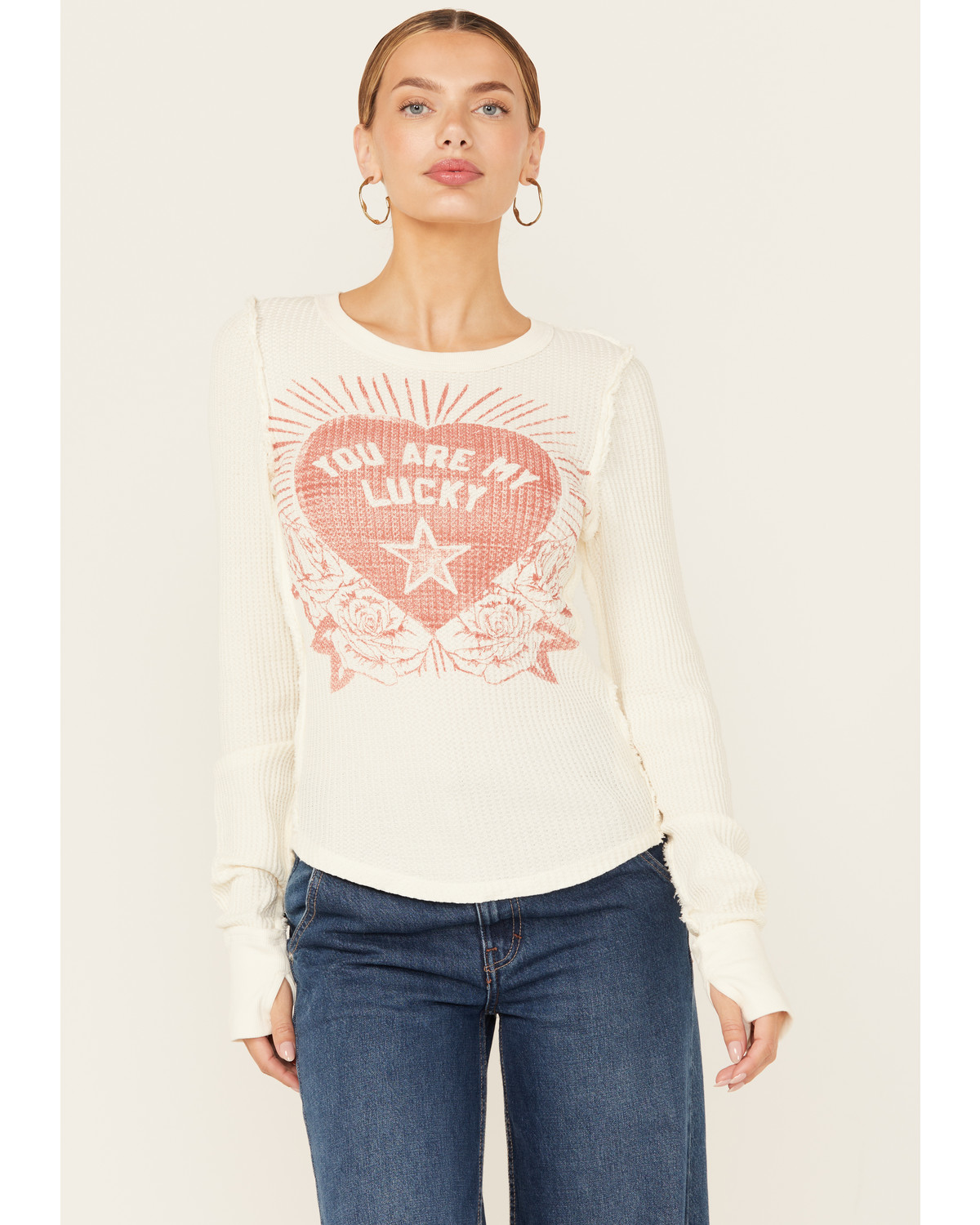 Free People Women's Lucky Locket Long Sleeve Graphic Tee