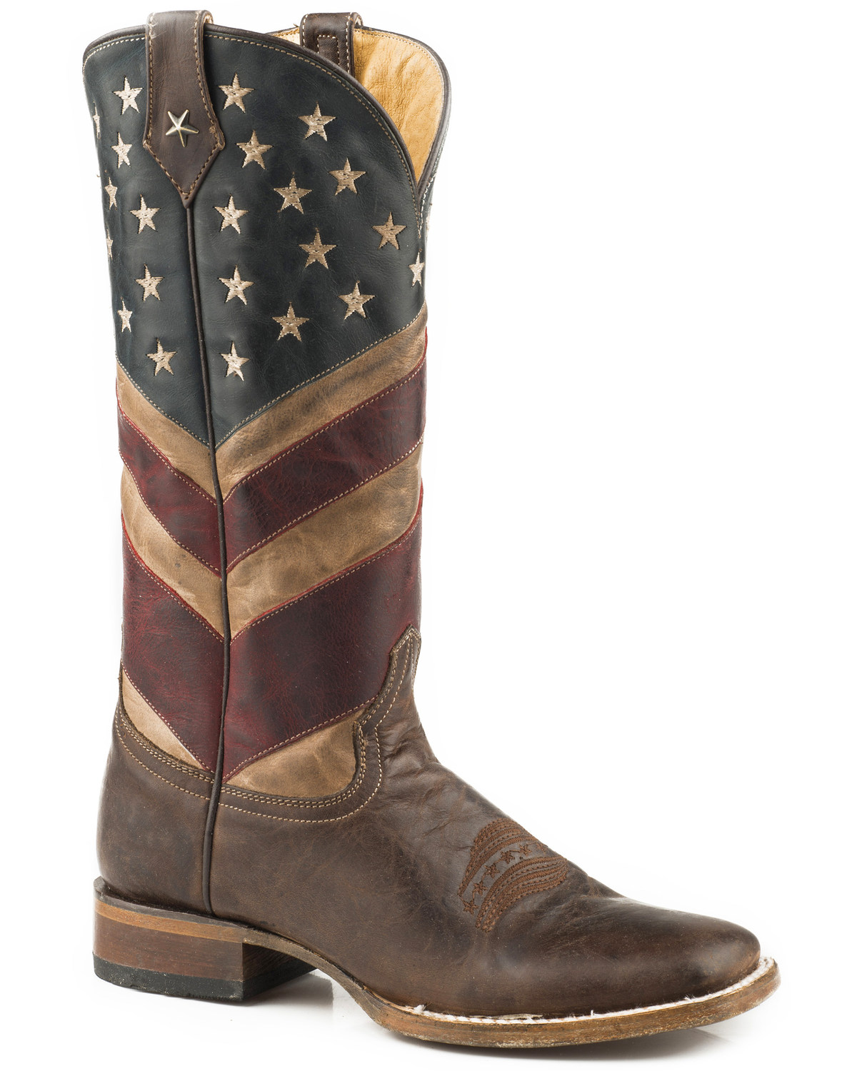 ROPER Womens Old Glory American Flag Cowgirl Boot Square Toe