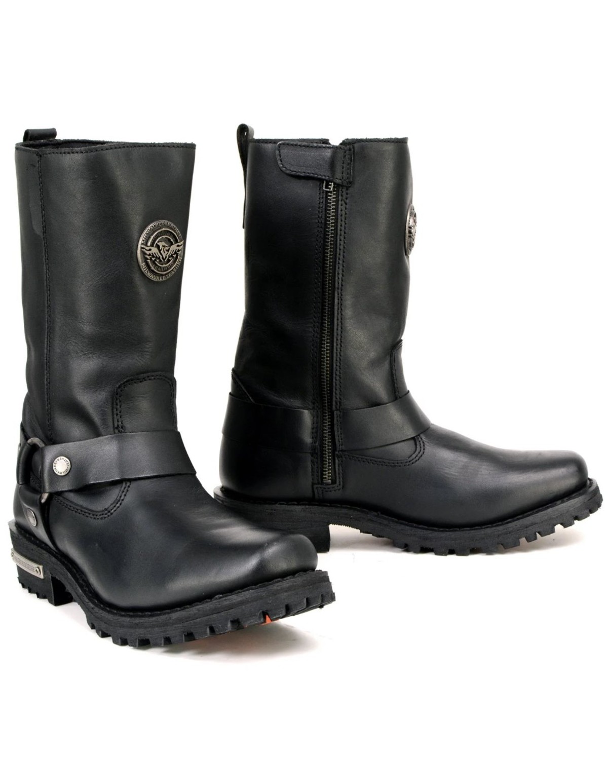 Milwaukee Leather Women's 11" Classic Harness Boots - Square Toe