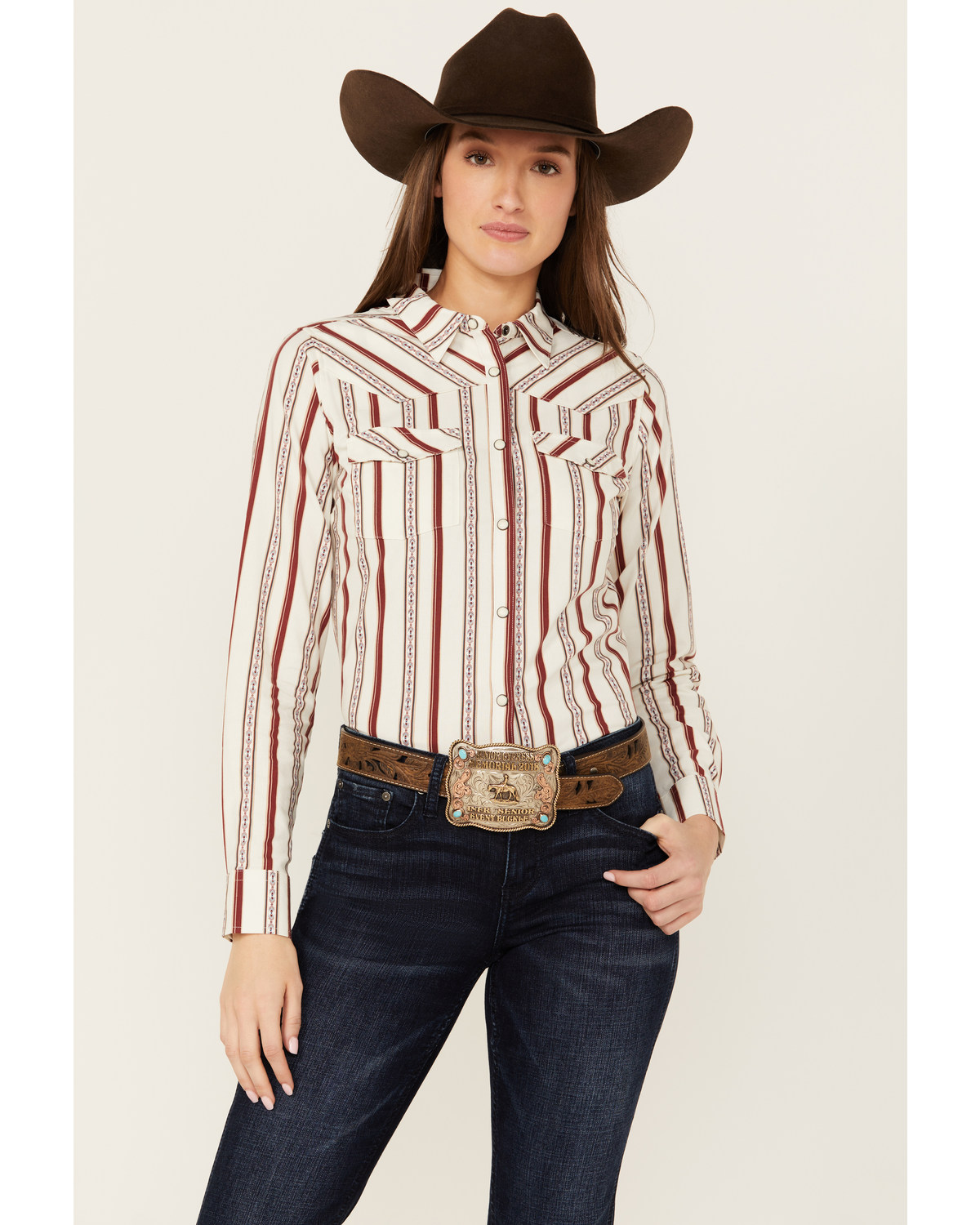 Shyanne Women's Rocksprings Striped Long Sleeve Snap Western Shirt