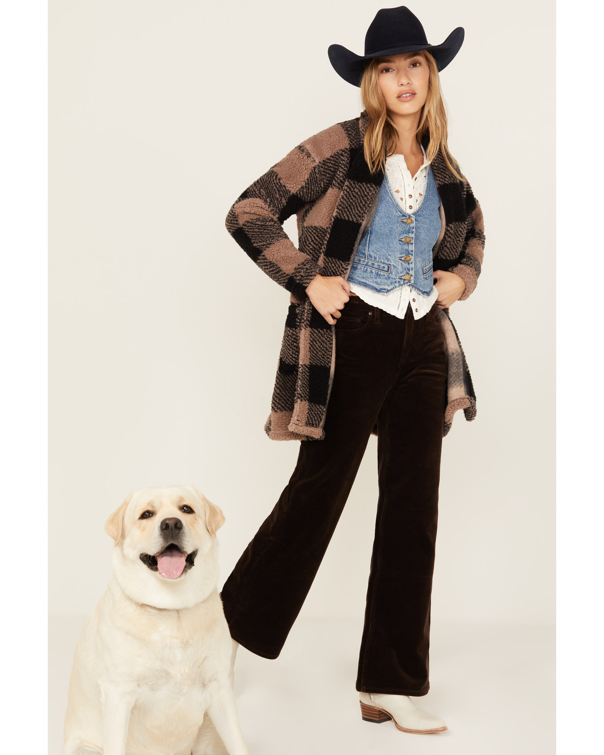 Stillwater Supply Women s Buffalo Check Print Sherpa Cardigan
