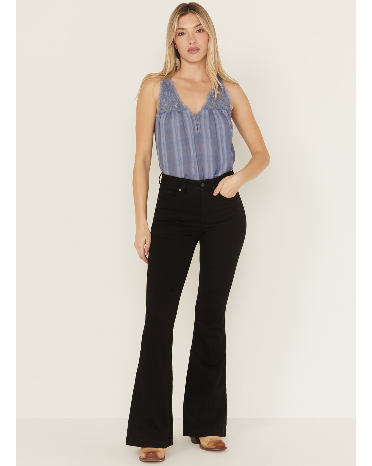 Shyanne Women's Edson High Rise Super Flare Stretch Denim Jeans
