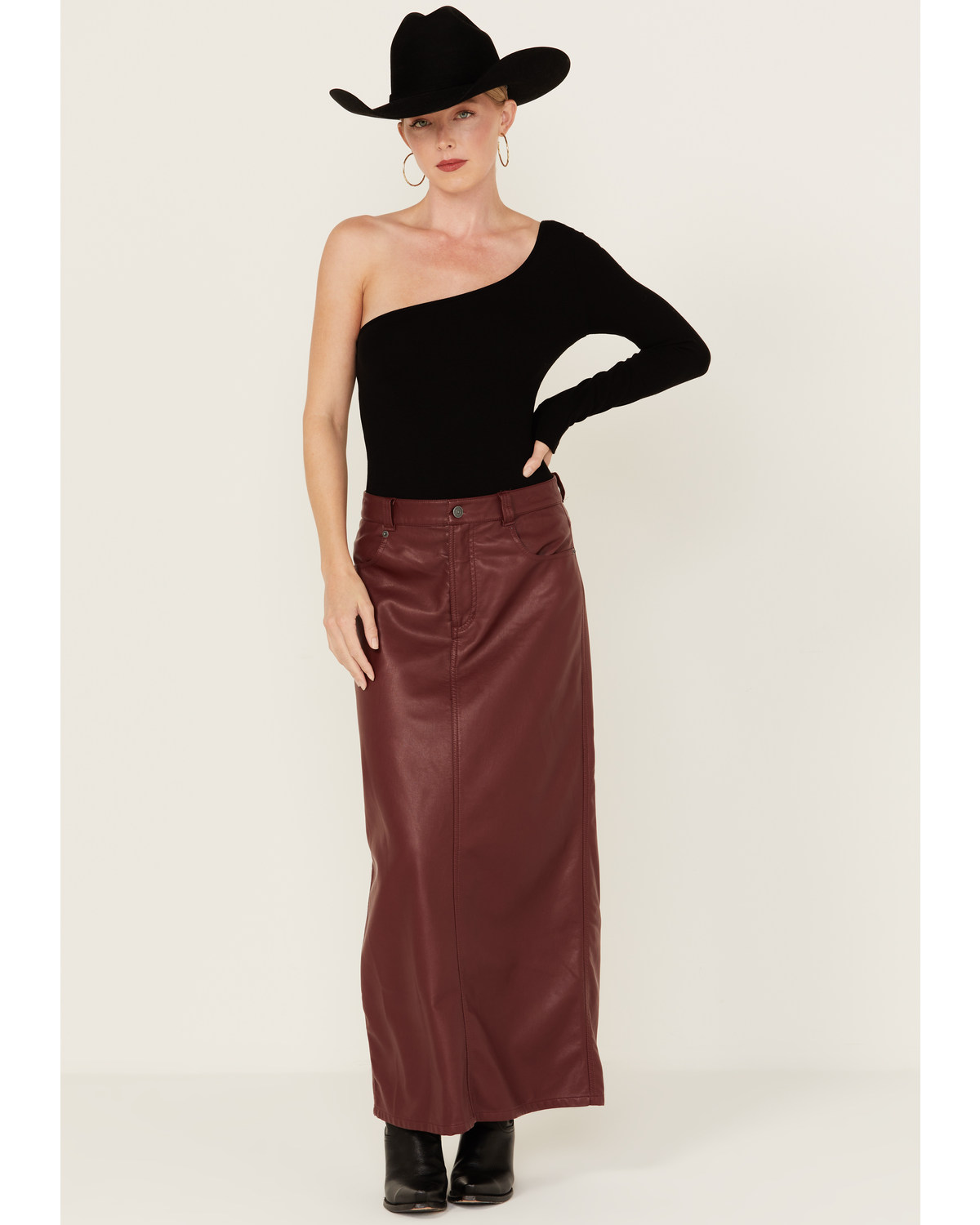 Free People Women's City Slicker Faux Leather Maxi Skirt