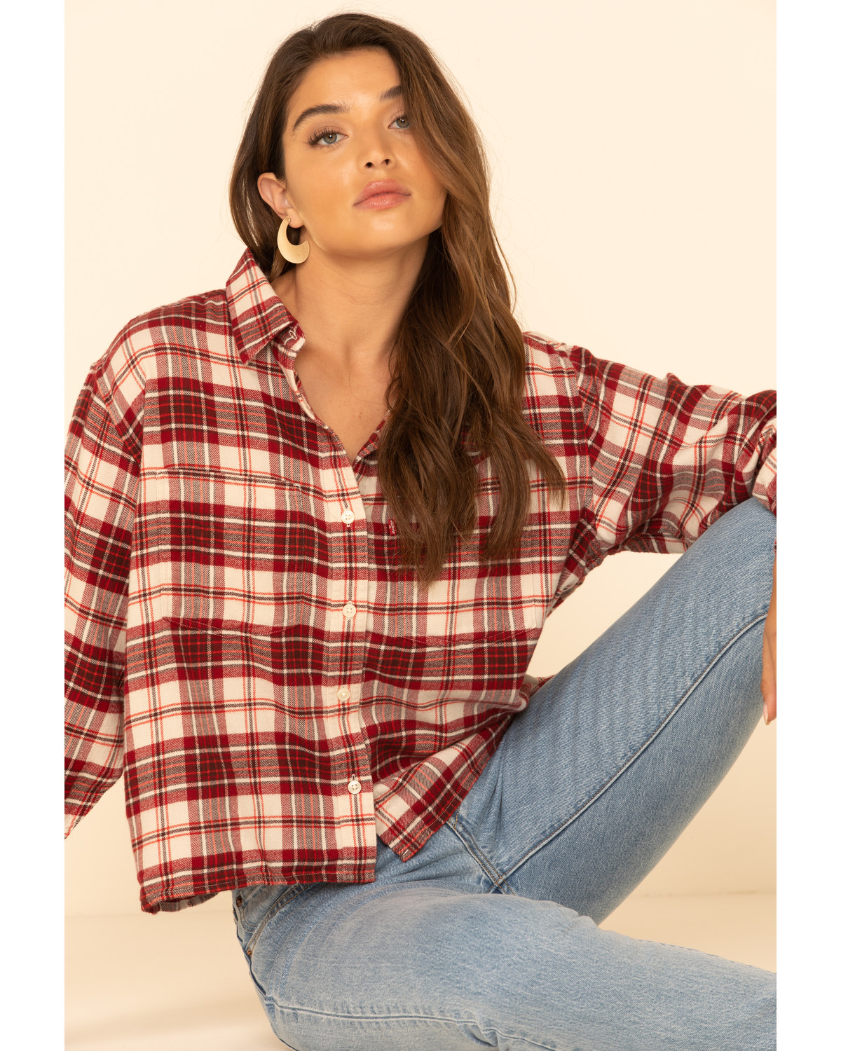 burgundy flannel shirt womens