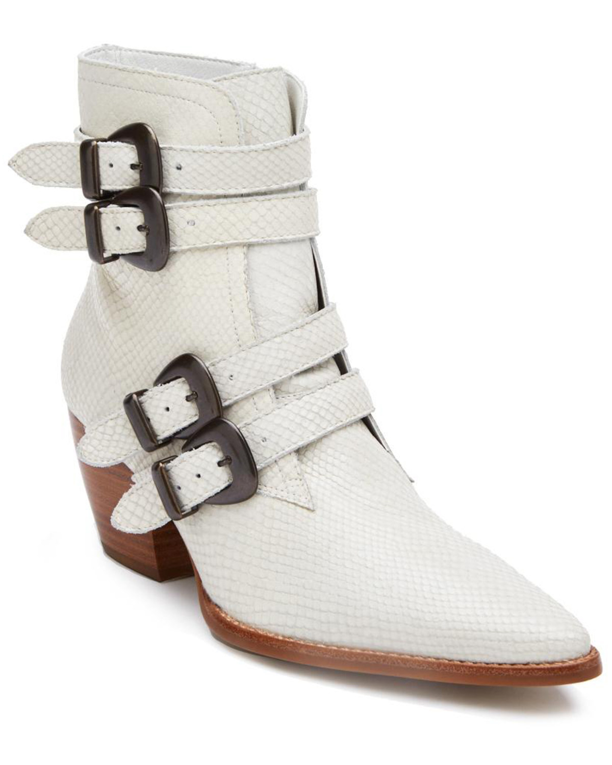 white pointed booties