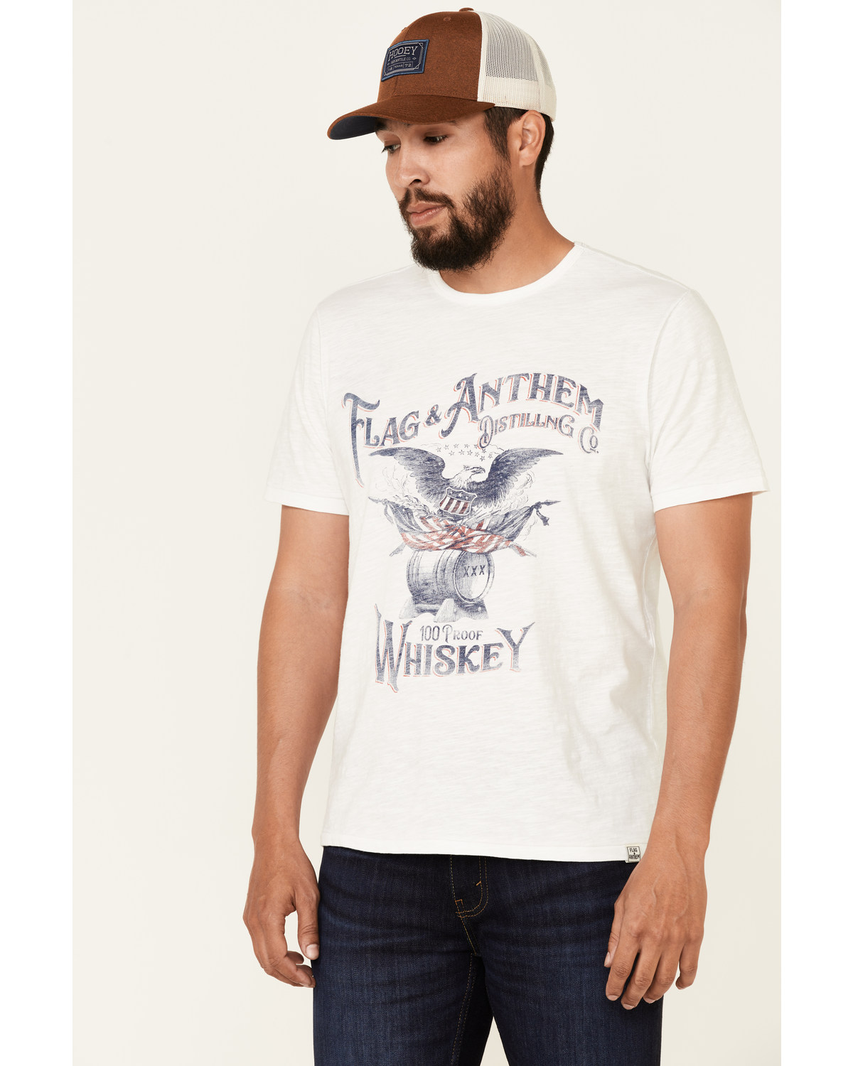 Flag & Anthem Men's White Whiskey Eagle Graphic Short Sleeve T-Shirt
