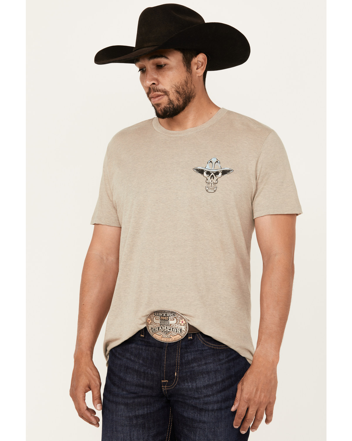 Cody James Men's Guns Blazin Skeleton Cowboy Short Sleeve Graphic T-Shirt
