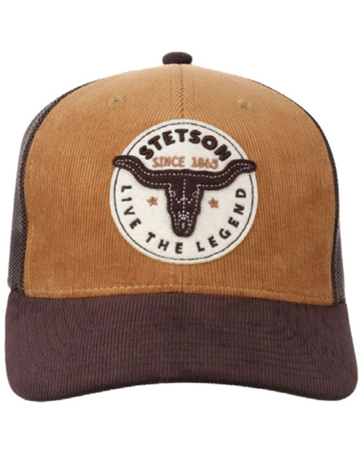 Stetson Men's Corduroy Embroidered Steer Head Patch Tracker Cap