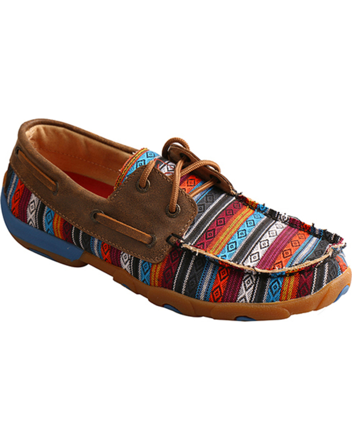 Twisted X Women's Serape Striped Boat Shoe Driving Mocs