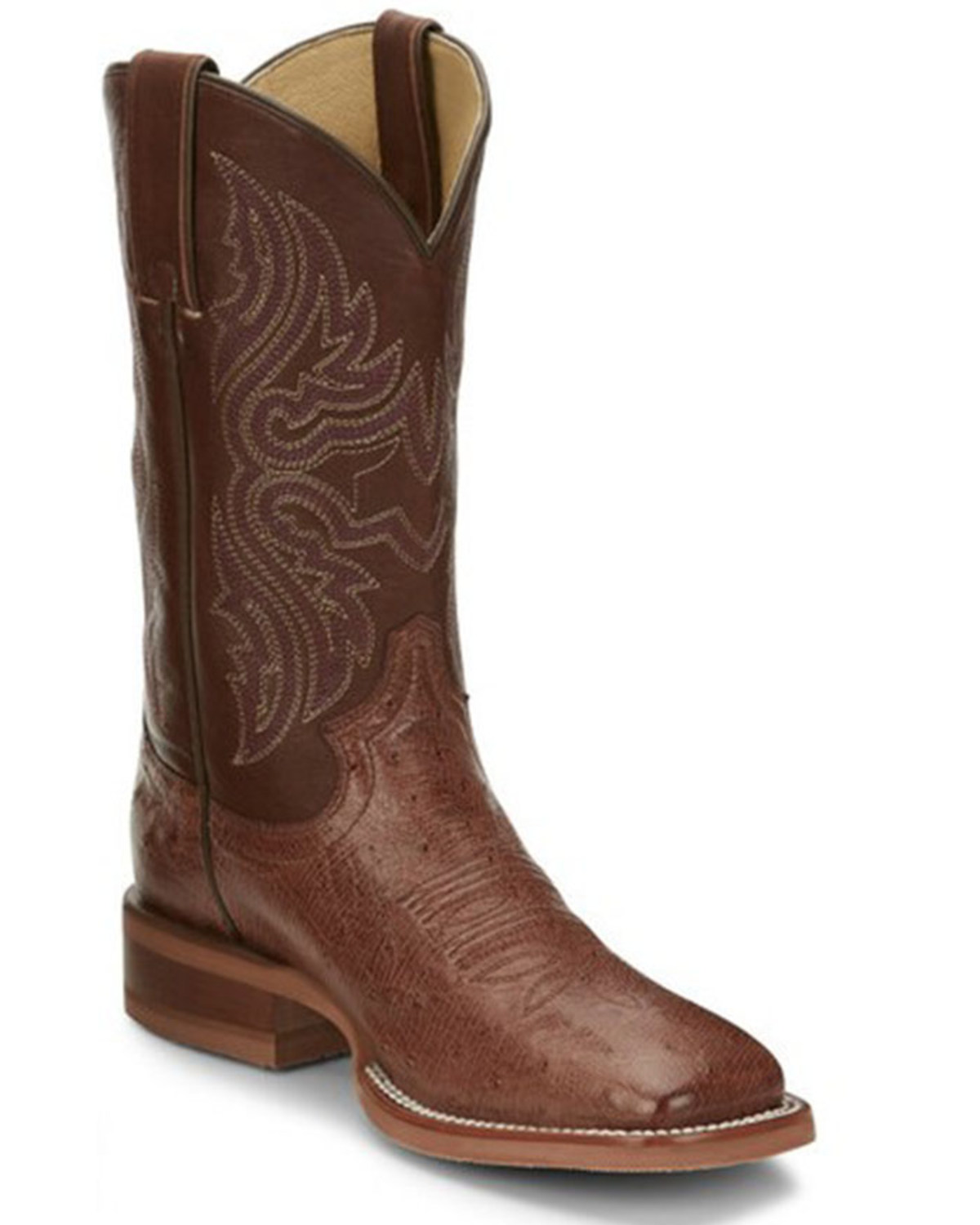 Justin Boots Women's Smooth Ostrich Western - Broad Square Toe
