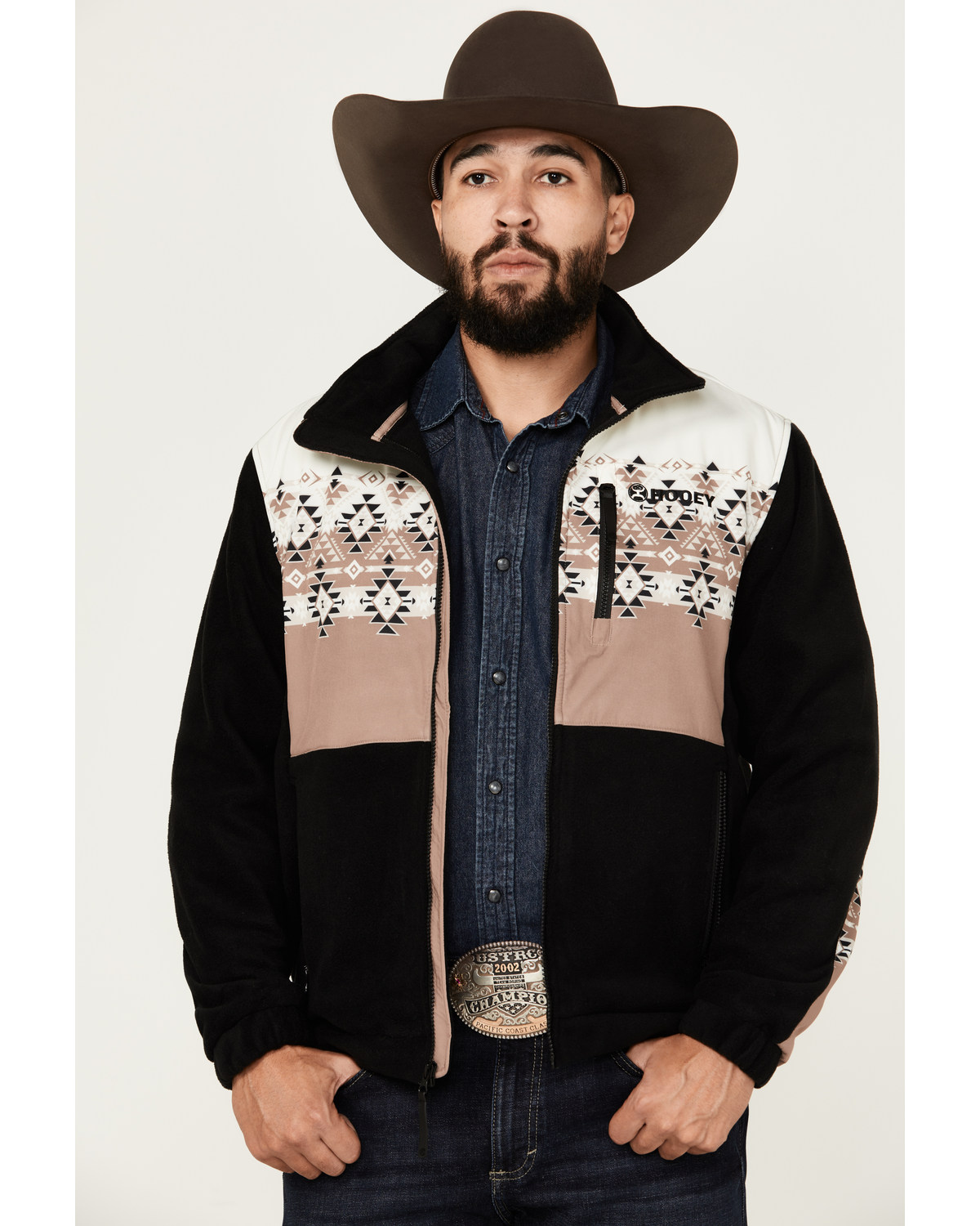 Hooey Men's Southwestern Print Tech Fleece Jacket