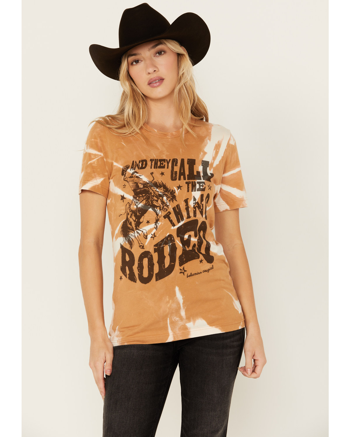 Bohemian Cowgirl Women's Call This Rodeo Bleached Short Sleeve Graphic Tee