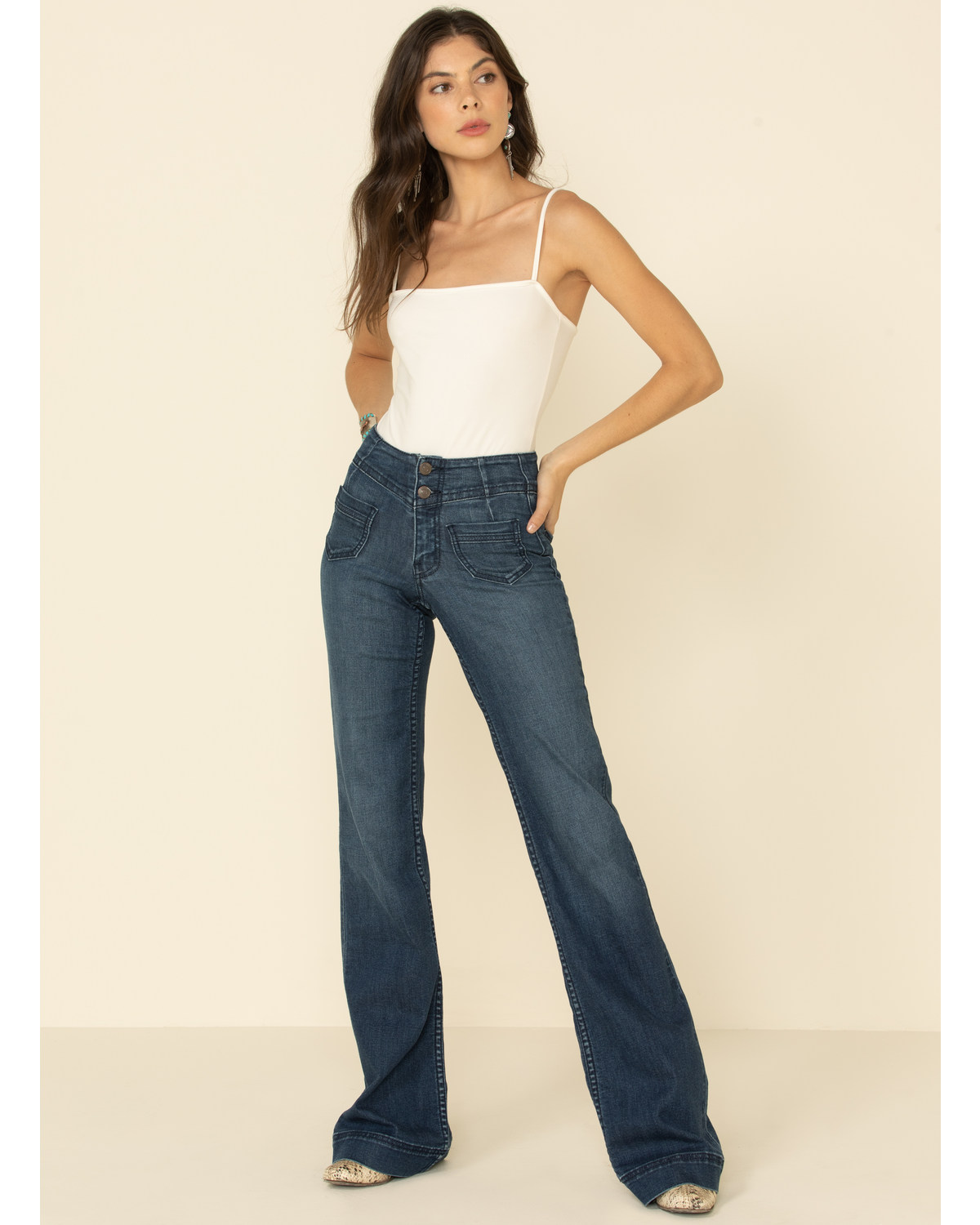 Patch Pocket Flare Jeans | Boot Barn
