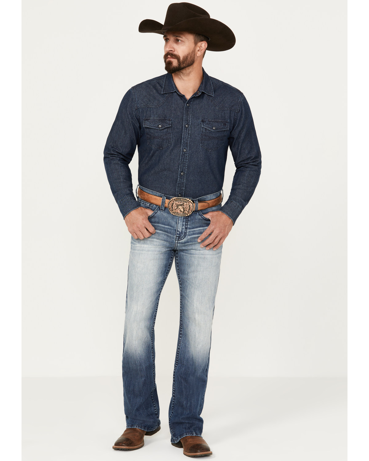 Cody James Men's Oregon Medium Wash Slim Bootcut Stretch Denim Jeans