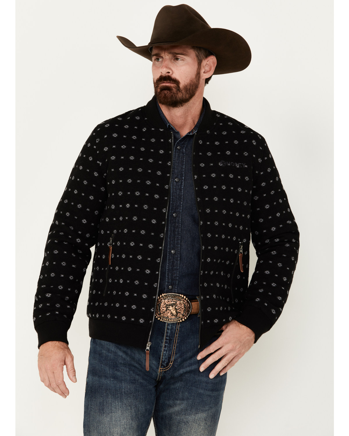 Hooey Men's Southwestern Print Wool Jacket