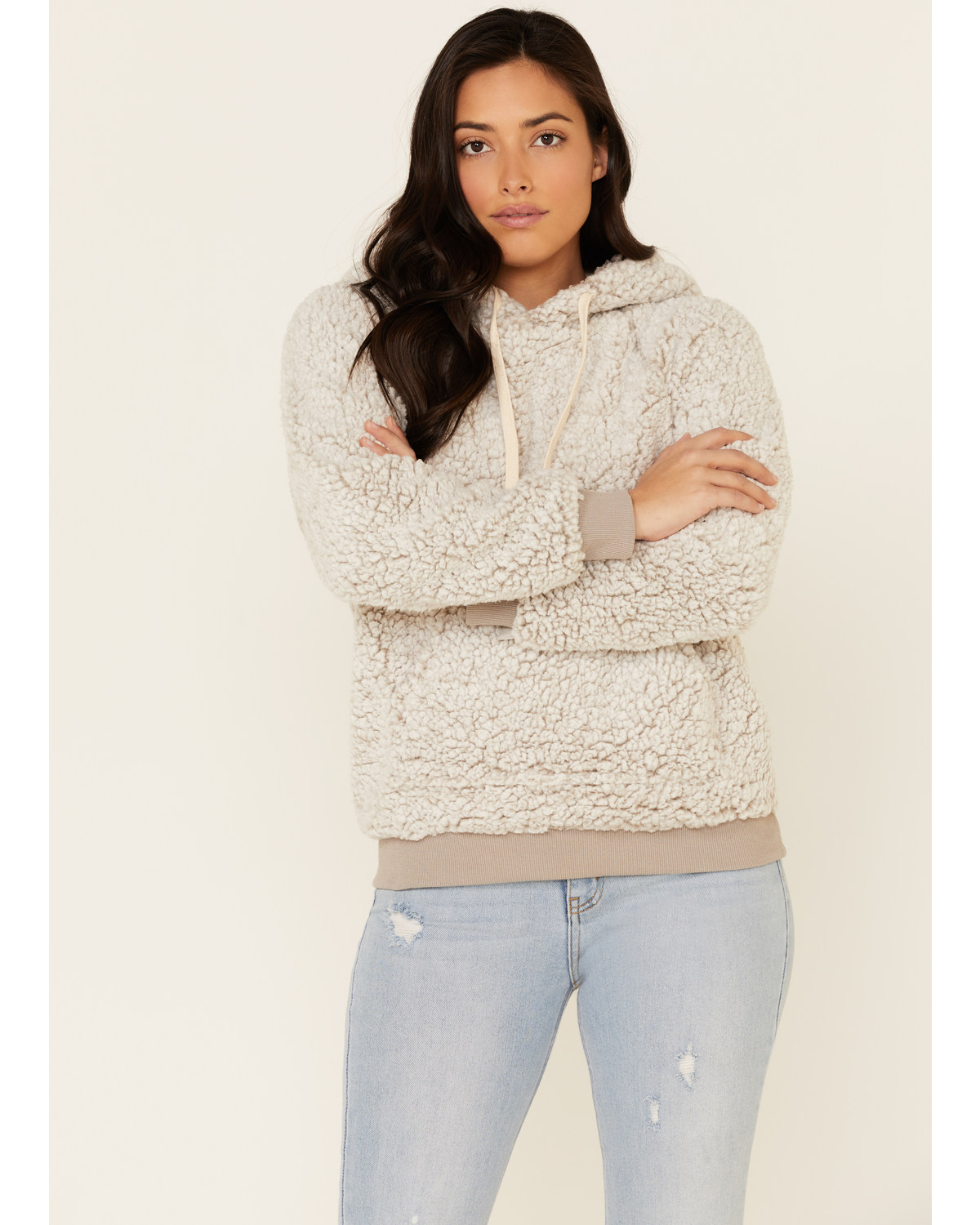 grey sherpa sweatshirt