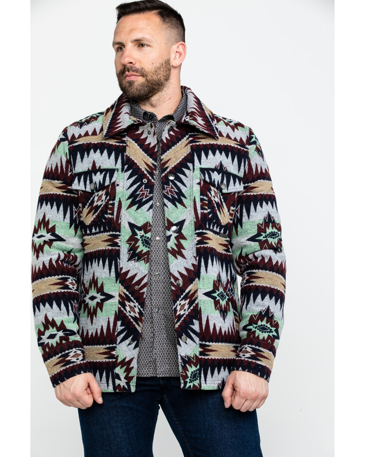 mens aztec wool jacket