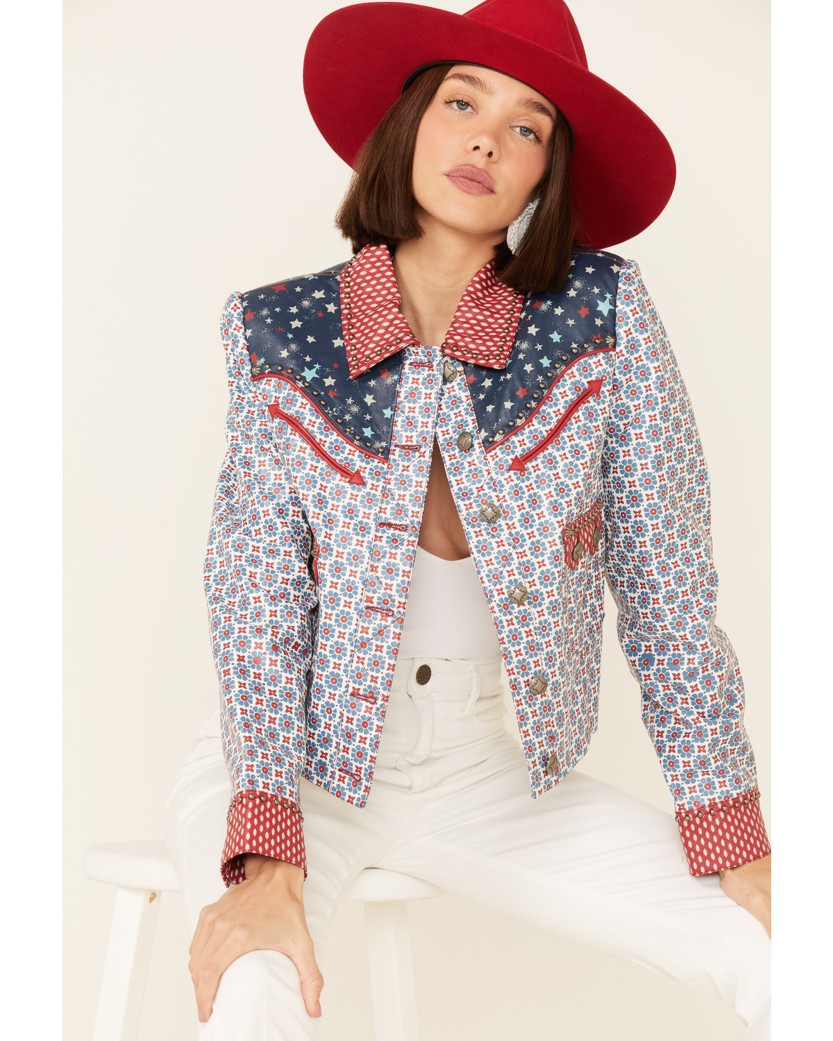 Double D Ranch Women's Multi Print Chick Fiddle Button-Front Jacket