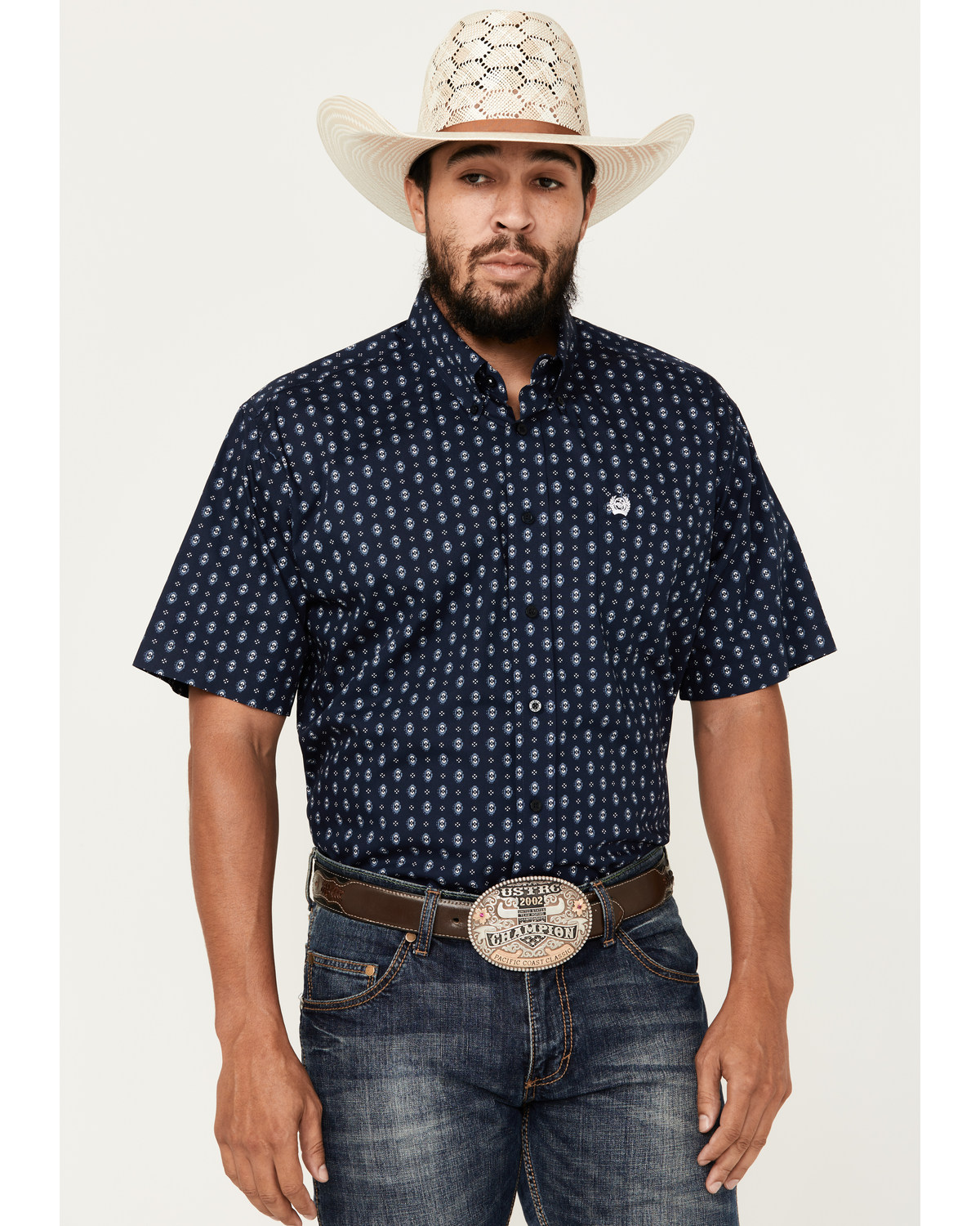 Cinch Men's Geo Short Sleeve Button-Down Western Shirt