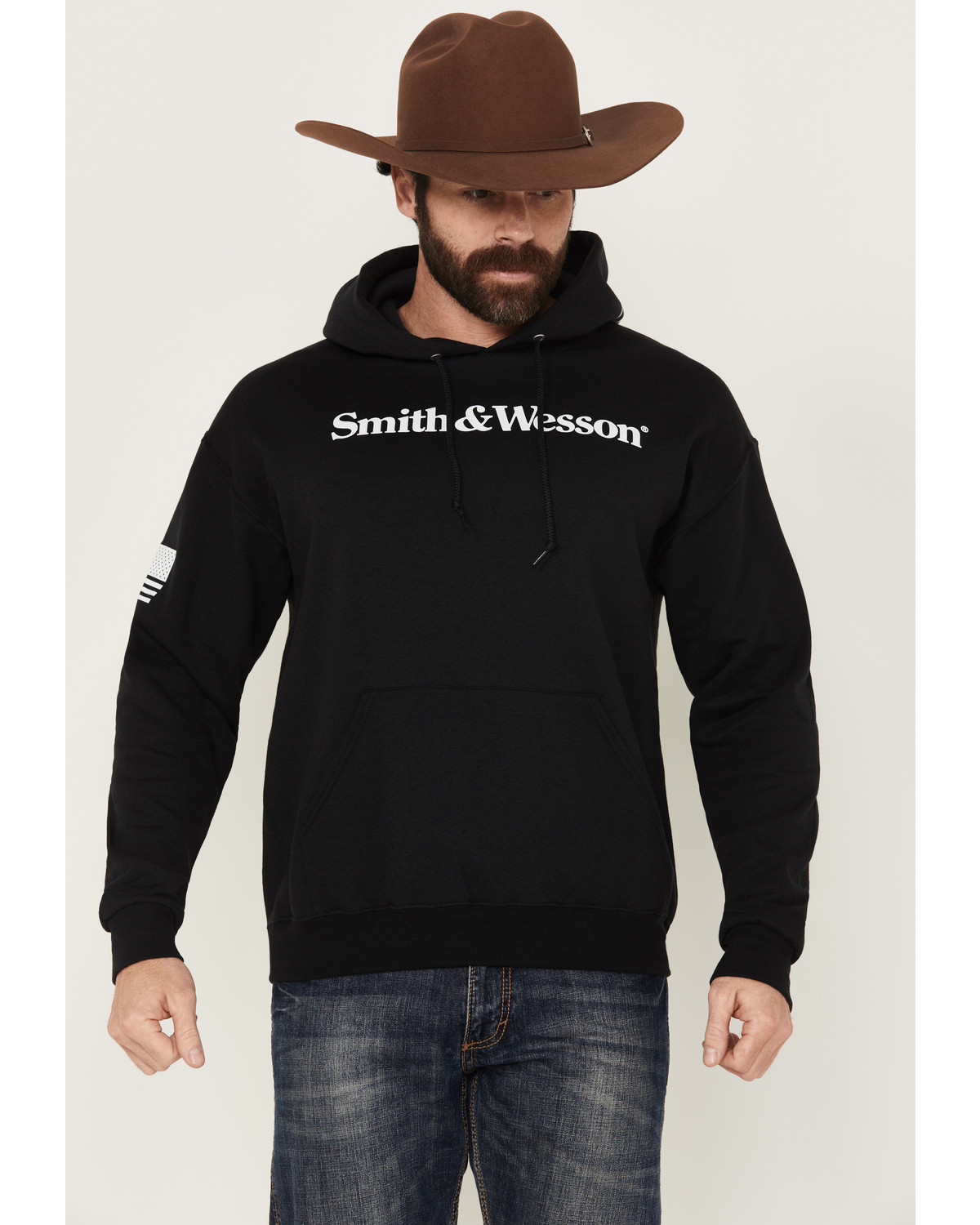 Smith & Wesson Men's Logo Flag Hooded Sweatshirt
