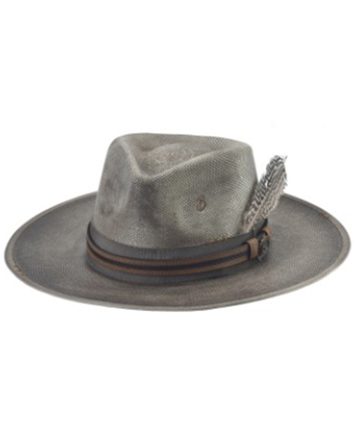 Bullhide Distressed Sonoma Feather Fedora Hat