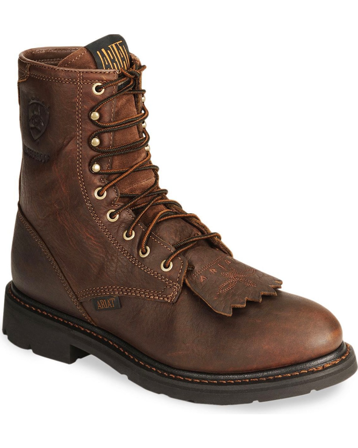 Ariat Waterproof Cascade H20 8" Lace-Up Work Boots - Round Soft Toe