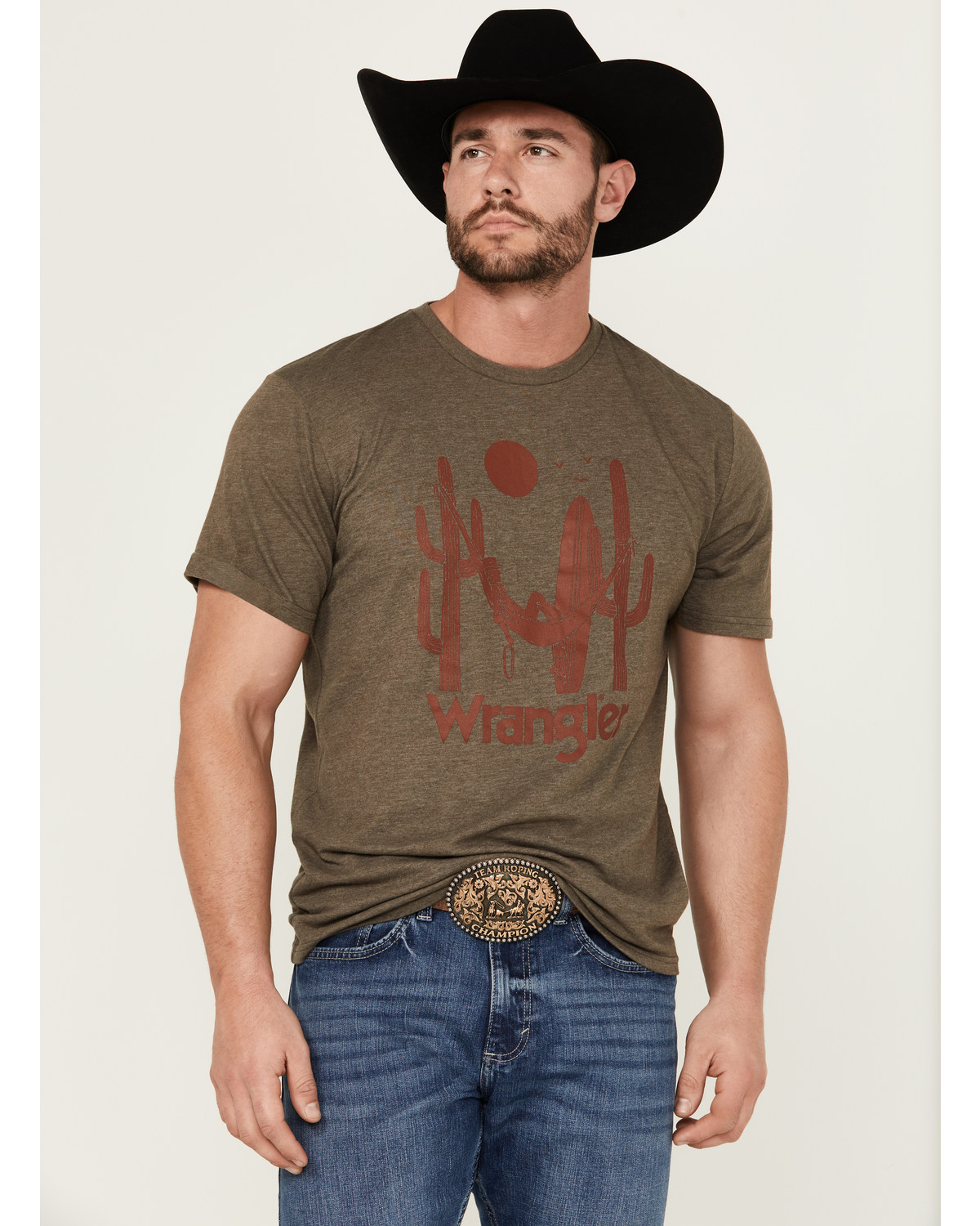 Wrangler Men's Cactus Logo Short Sleeve Graphic Print T-Shirt