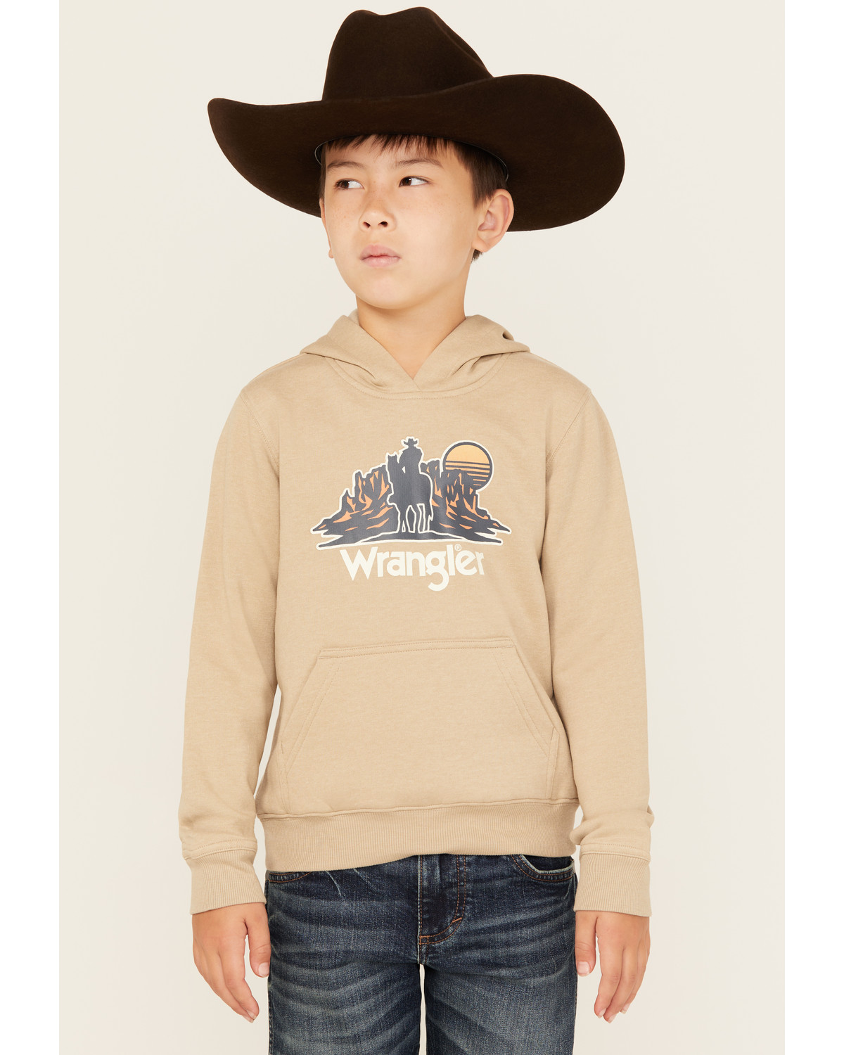 Wrangler Boys' Desert Cowboy Graphic Hooded Sweatshirt