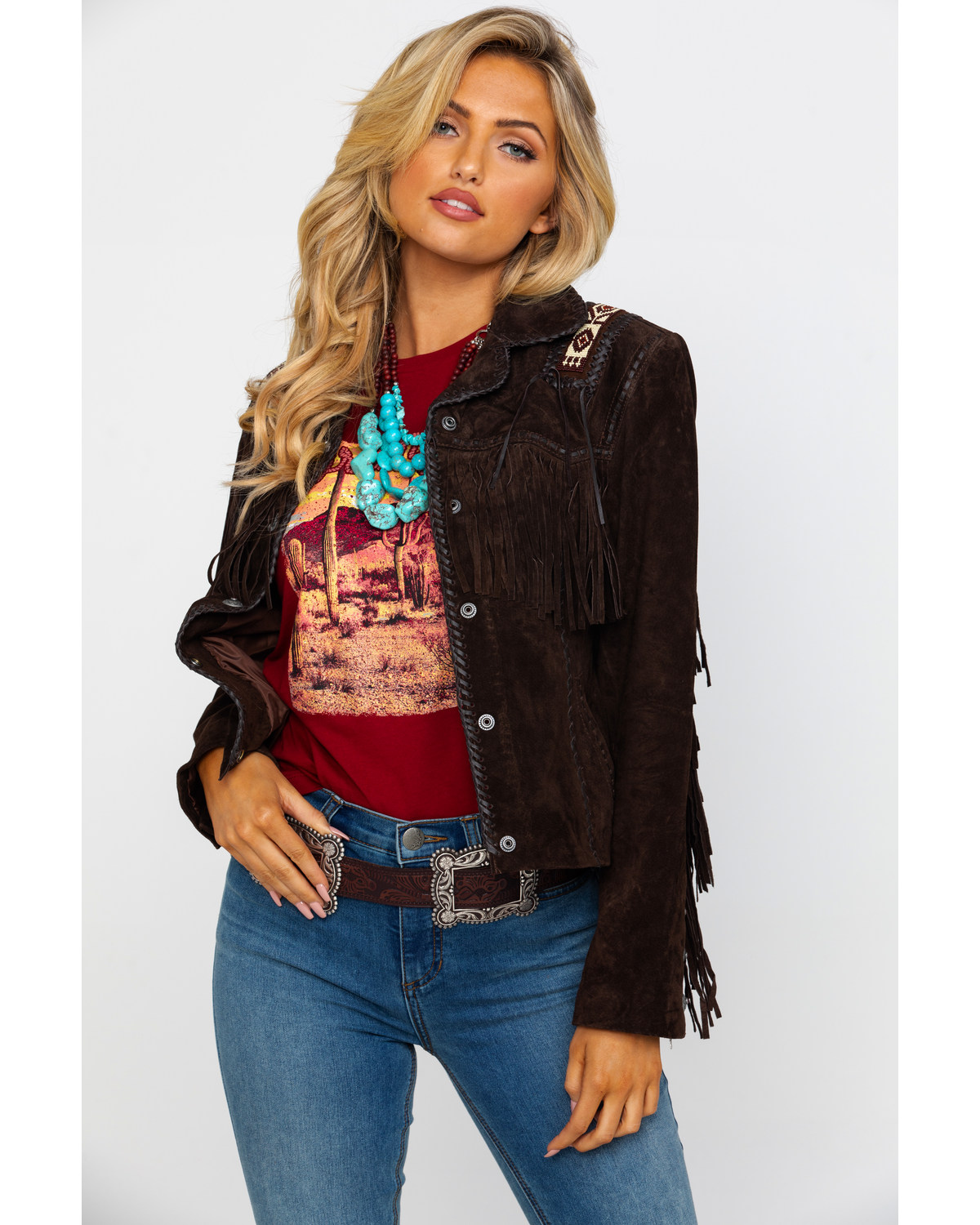 Scully Women s Boar Suede Beaded Fringe Jacket Mall of America