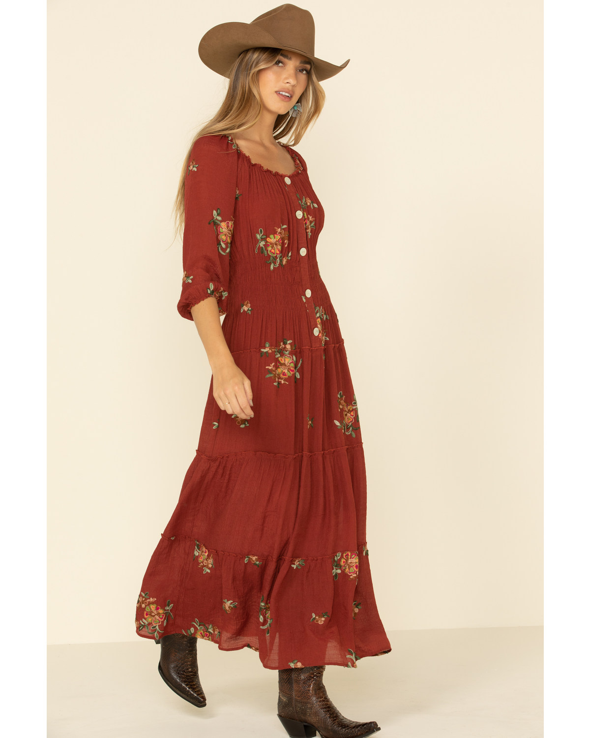 maxi dress rust