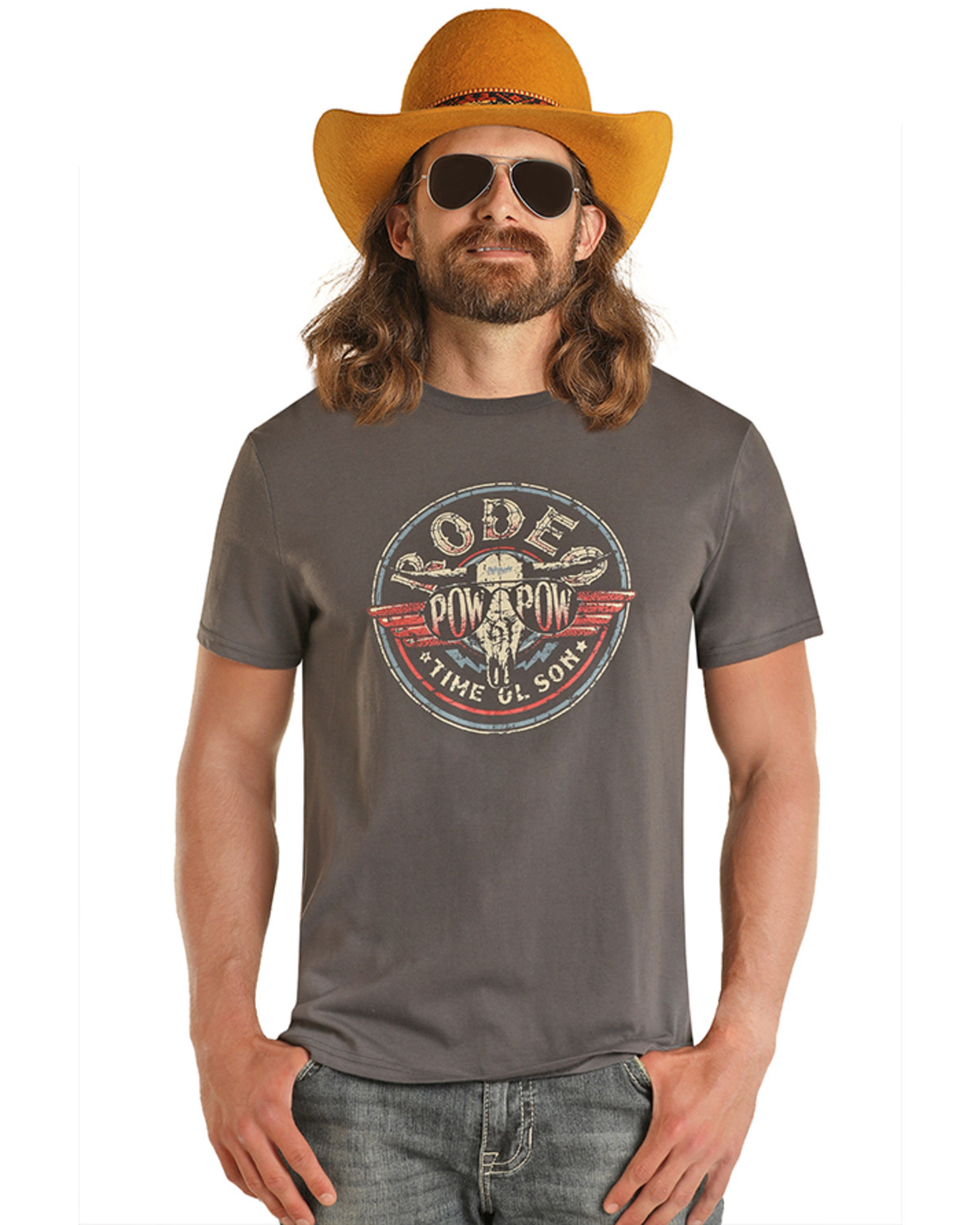 Rock & Roll Denim Men's Dale Brisby Rodeo Time Short Sleeve Graphic T-Shirt