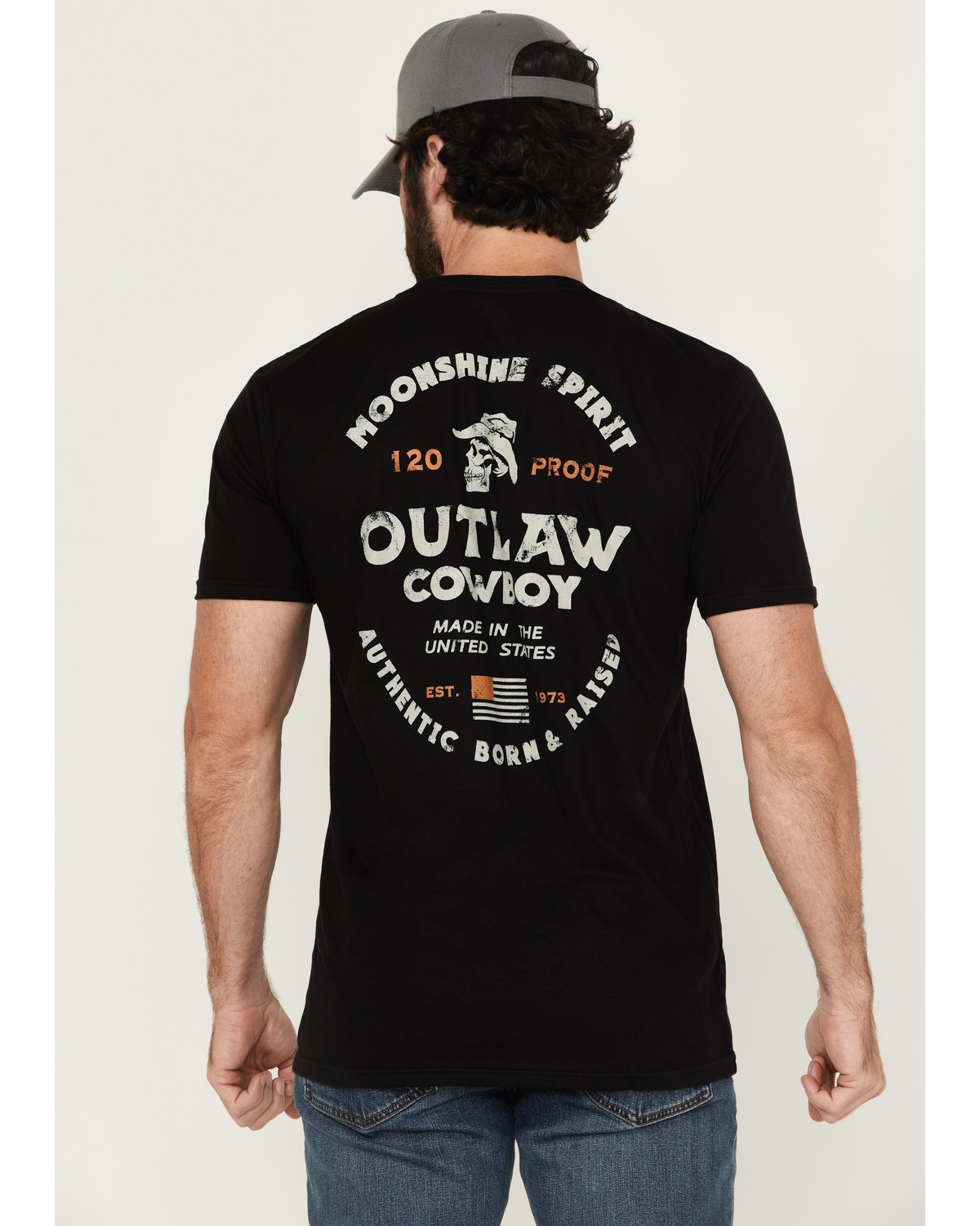 Moonshine Spirit Men's Cowboy Short Sleeve Graphic T-Shirt