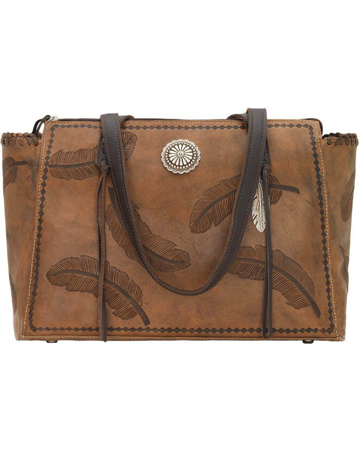 American West Women's Brown Sacred Bird Concealed Carry Tote