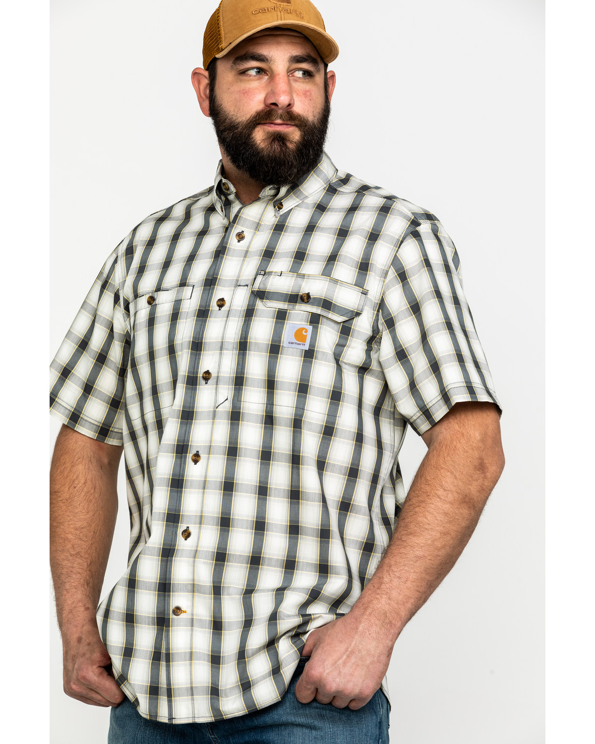 Carhartt men's rugged flex rigby short sleeve work shirt best sale