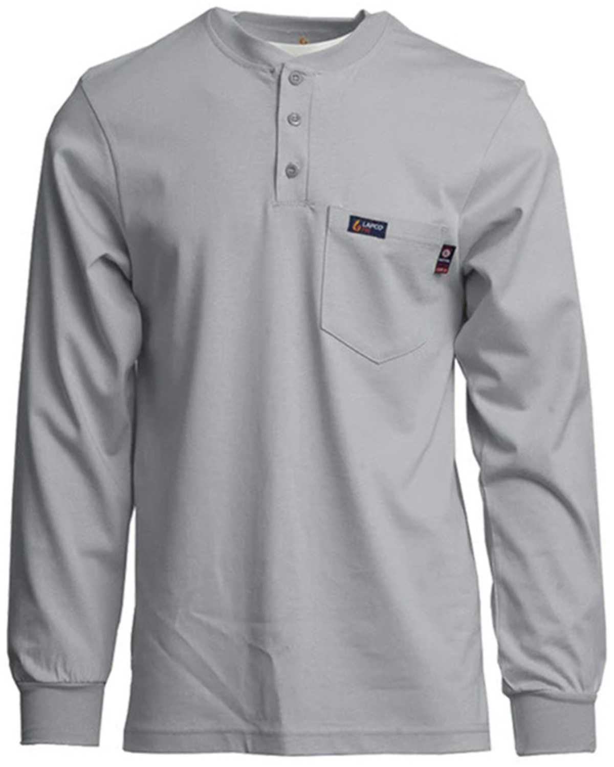 Lapco Men's FR Long Sleeve Button-Down Henley Work Shirt - Big & Tall