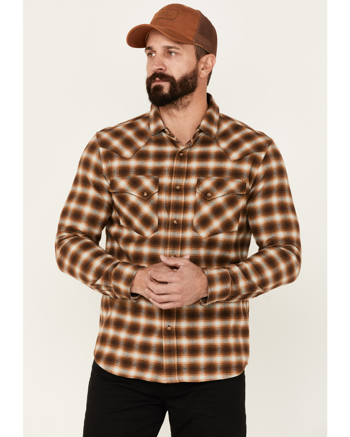 Pendleton Men's Wyatt Small Plaid Long Sleeve Snap Western Shirt