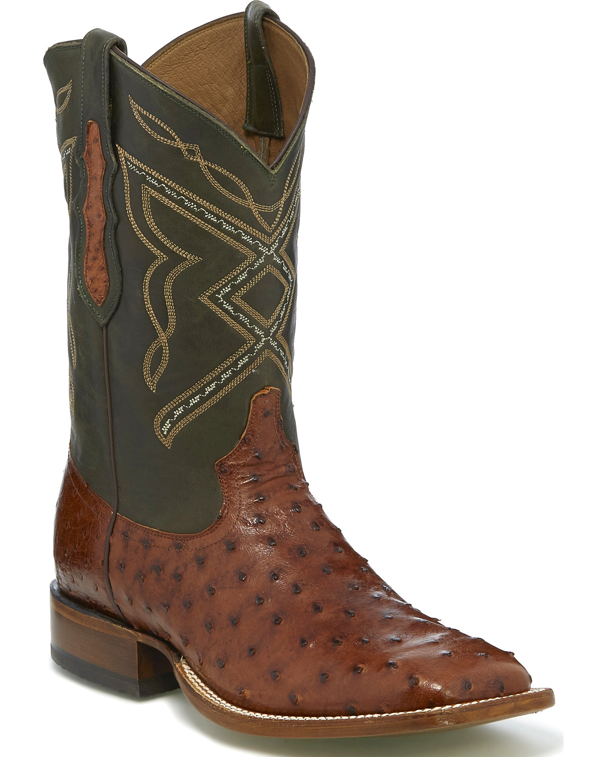 Tony Lama Men's Dark Brown/Hunter Green 