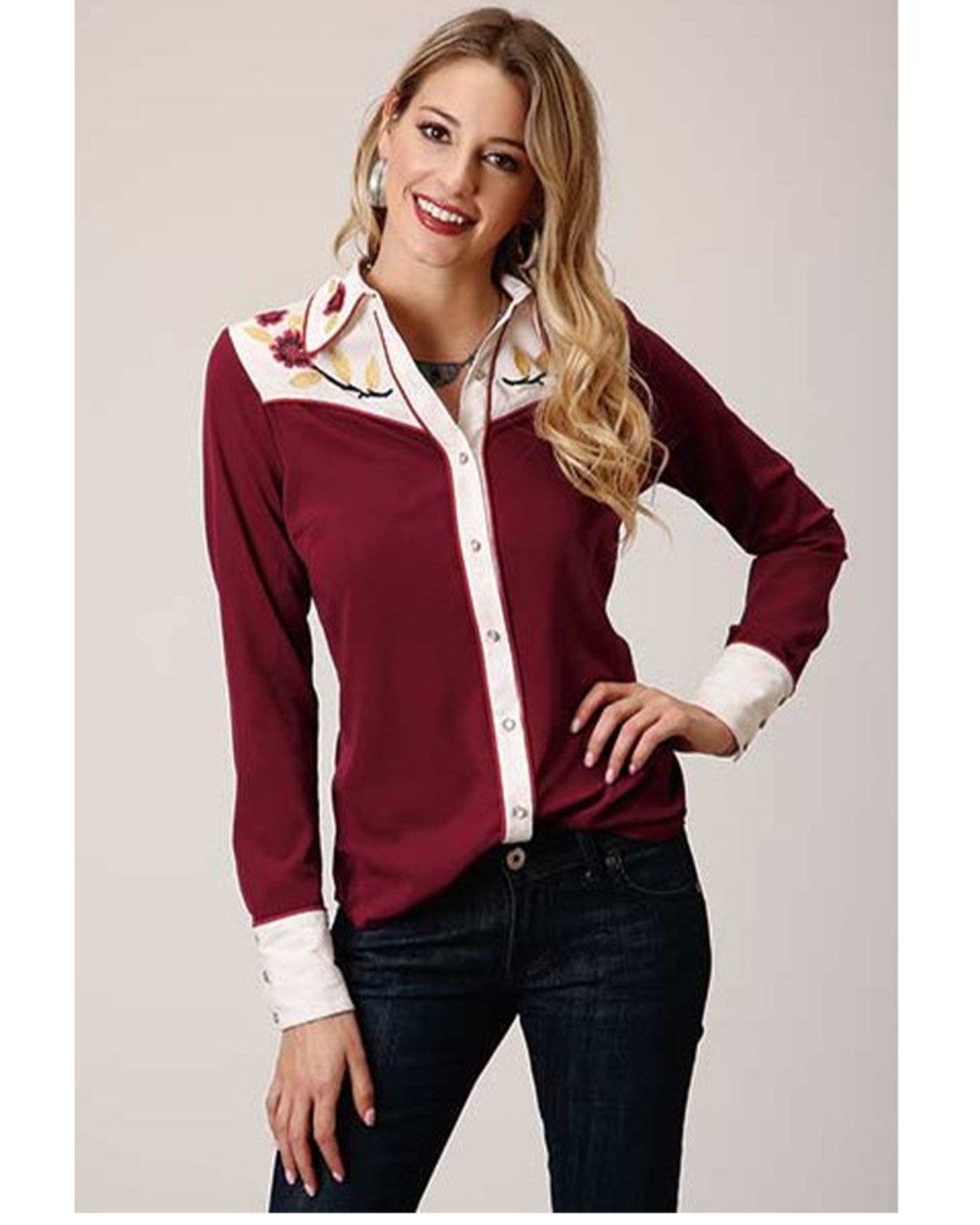 Studio West Women's Red Vintage Floral 